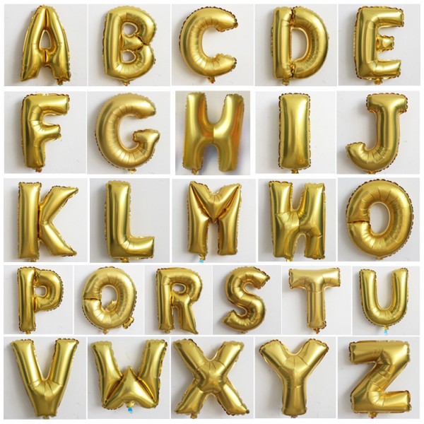 16 Inch Gold Letter Foil Balloons A-Z OEM-Others