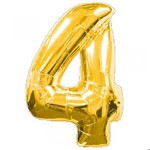 Anagram 40 inch Number 4 Gold Foil Balloon