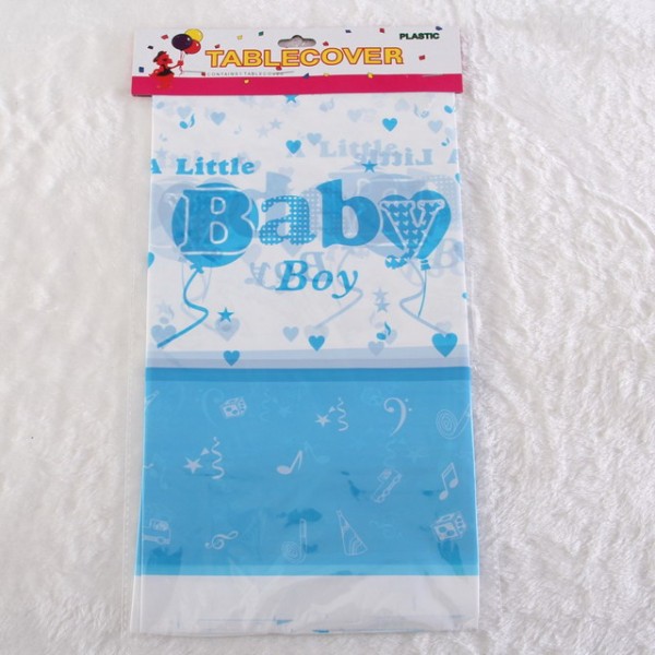 Table Cover - Little Baby Boy theme Plastic Table Cover ~ Blue