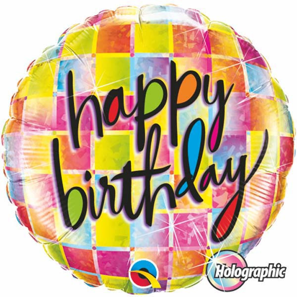 Qualatex 18 inch Holographic Birthday Kaleidoscope