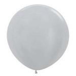Sempertex Giant 3ft Metallic Silver Round Balloon 481