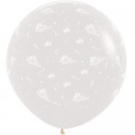 Sempertex 3ft All Over With Angels Crystal Clear Balloon 390