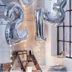 40 Inch Silver Giant Number Foil Balloons 0-9