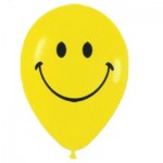 Sempertex 12" Smiley Face Yellow 1 Side ~ 10pcs
