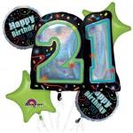 Brilliant 21st Birthday Balloon Bouquet 5pc