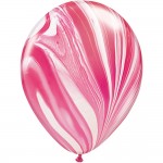 Qualatex 11 inch  Red And White Superagate Latex Balloon ~ 15pcs