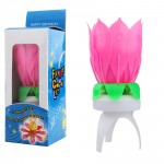 Magic Spinning And Singing Louts Flower Birthday Candle