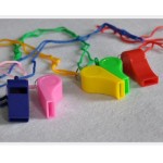 Party Toys - Mix Color Plastic Whistle Lanyard For Kids Party ~ 20pcs