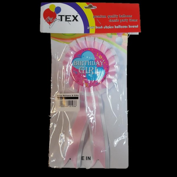 Award Ribbon - Birthday Girl Pink Award Ribbon Badge