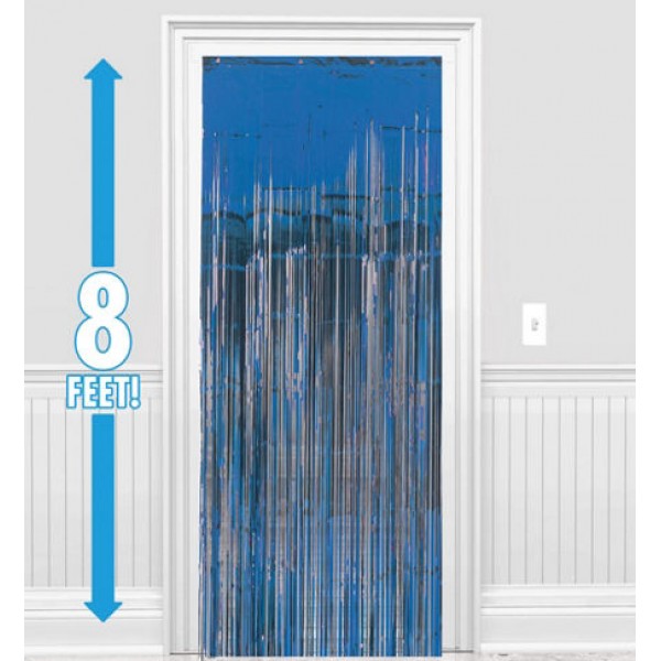 Decoration Item - Amscan Dazzling Foil Metallic Curtain Blue 8 ft x 3 ft