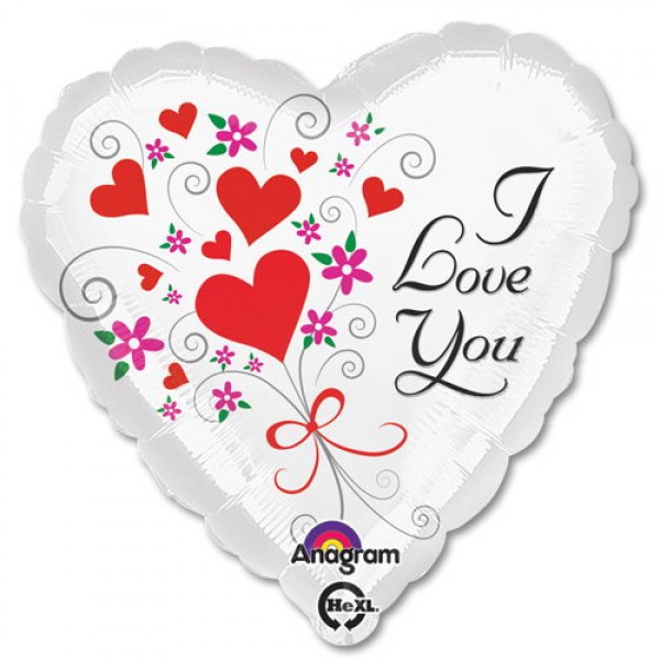 Love & Affection - anagram 17 inch I Love You Floral Hearts