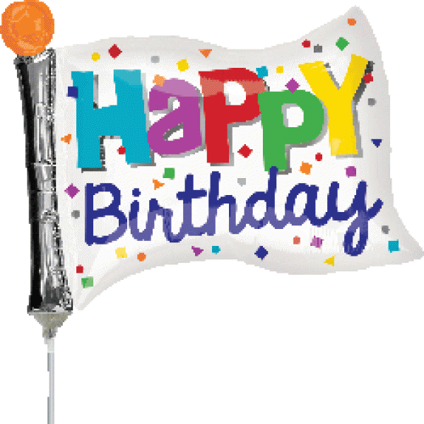 Birthday Balloons - Anagram Mini Happy Birthday Flag
