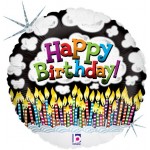 Betallic 18 Inch HBD Candles With Smoke Balloon