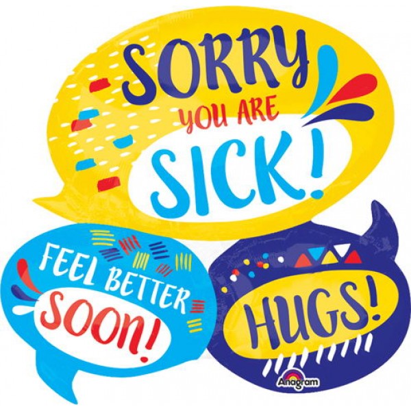 Get Well Balloons - Anagram 26 Inch Get Well Sentiments Balloon
