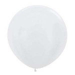 Sempertex Giant 3ft Metallic Satin White Round Balloon 406 