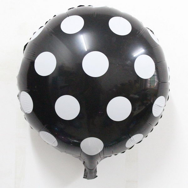 Decorator & Themed - Mytex 18 Inch Polka Dots Black Foil Balloon 