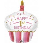 Anagram 29 x 36 inch 1st Birthday Cupcake Girl