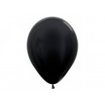 Mytex 11 Inch Metallic Black Round Balloon ~ 100pcs 