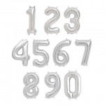 16 Inch Silver Numbers Foil Balloons 0-9