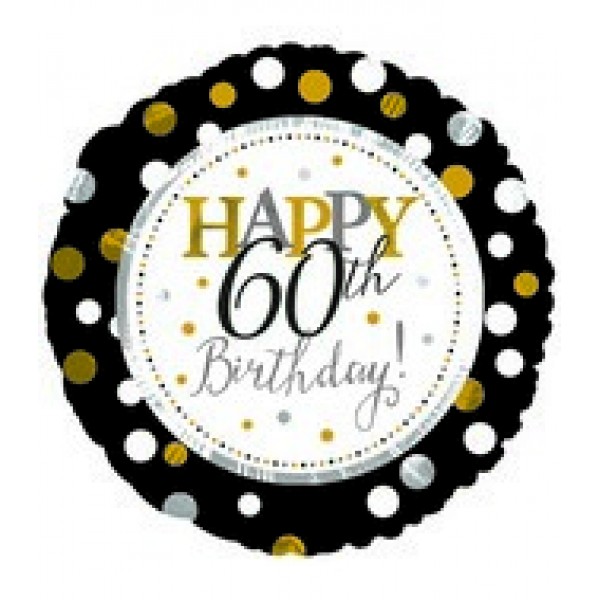 Birthday Balloons - CTI 17 inch Happy 60th Birthday