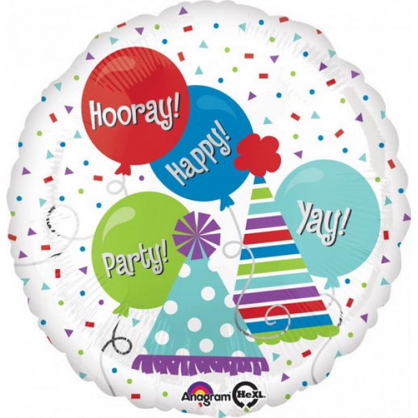 Birthday Balloons - Anagram 17 inch Happy Hats