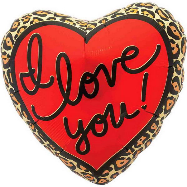 Love & Affection - NorthStar 18 Inch Leopard Love Heart Foil Balloon