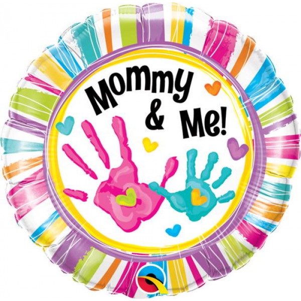 Mother’s Day Balloon - Qualatex 18 Inch Mommy & Me Handprints