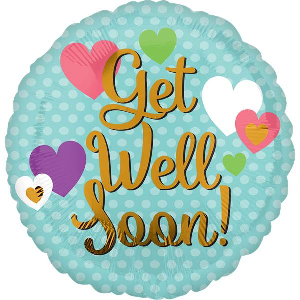 Get Well Balloons - Anagram 18 Inch Get Well Soon Hearts