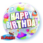 Qualatex 22" Inch Birthday Colourful Cupcakes Bubble Balloon