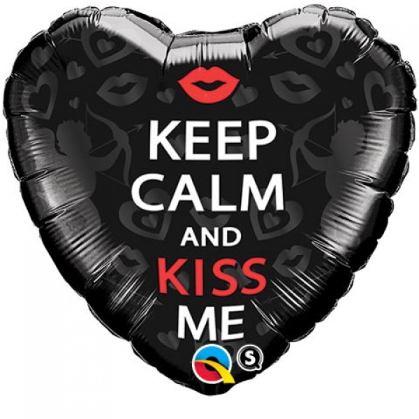 Love & Affection - Qualatex 18 Inch Heart Keep Calm And Kiss Me