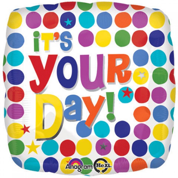 Birthday Balloons - Anagram 18 Inch It's Your Day Multi Dots