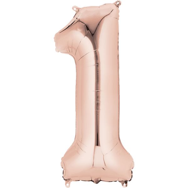 Numbers Balloons - Mytex 30 Inch Jumbo Number 1 Rose Gold Balloon