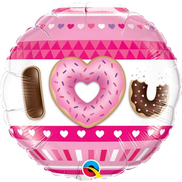 Love & Affection - Qualatex 18 Inch I (HEART) U Donuts