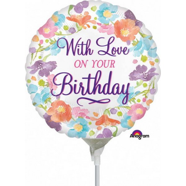 Birthday Balloons - Anagram 9 Inch With Love on Your Birthday