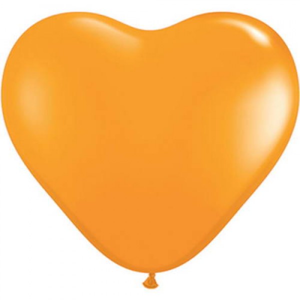 12 Heart Shape Orange Plain Balloons ~ 50pcs Thailand OEM
