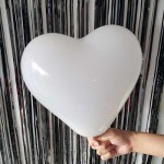 12 Heart Shape White Plain Balloons ~ 50pcs Thailand OEM