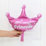Mytex Mini Shape Pink Birthday Princess Crown Foil Balloon ~ 5pcs