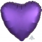 Anagram 17 inch Purple Royale Satin Heart Foil Balloon