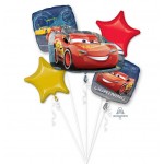 Disney Cars 3 Lightning McQueen Foil Balloon Bouquet 5pcs