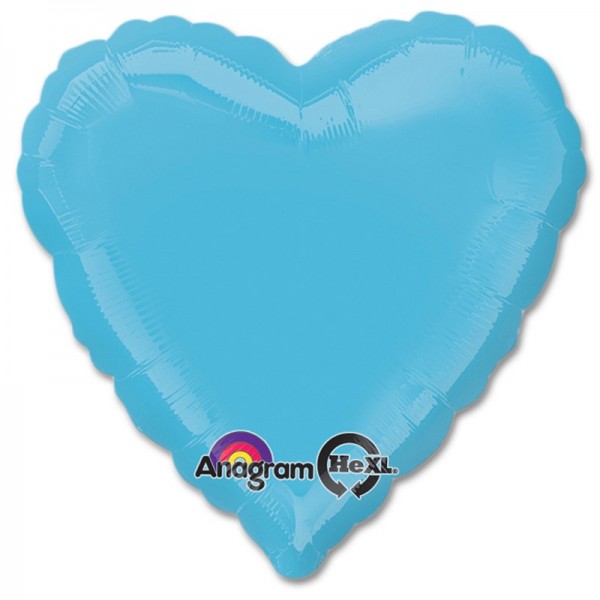 Heart Shape Balloons - Anagram 17 inch Caribbean Blue Heart Foil Balloon