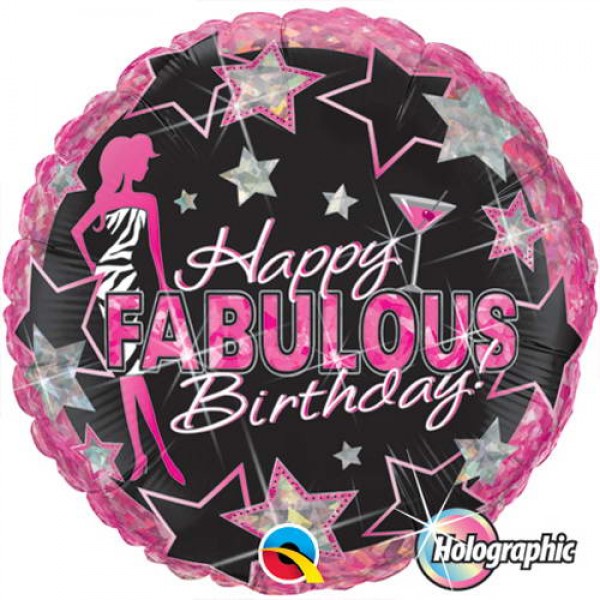 Birthday Balloons - Qualatex 18 Inch Birthday Fabulous Foil Balloon