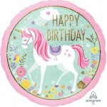 Anagram 18 inch Birthday Magical Unicorn Holographic Foil Balloon