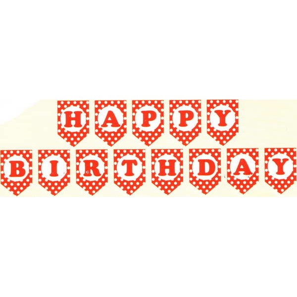 Banner - Mytex Happy Birthday Polka Dots Red Banner