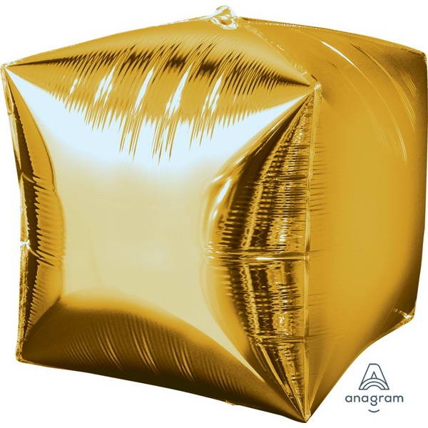 Cubez Foil - Anagram 15 Inch Ultrashape Cubez Gold Foil Balloon