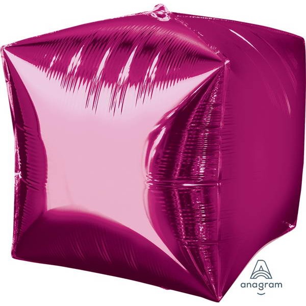 Cubez Foil - Anagram 15 Inch Ultrashape Cubez Bright Pink Foil Balloon