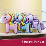 3D Colorful 23 Inch Unicorn Pony Standing Balloon ~ 2pcs