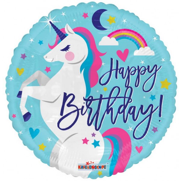 Birthday Balloons - Conver USA 18 Inch Birthday Unicorn Foil Balloon