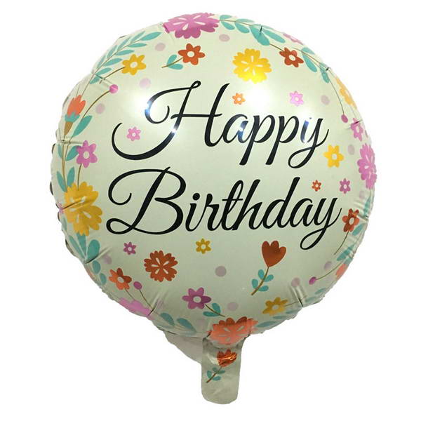 Birthday Balloons - Mytex 17 inch Happy Birthday Colorful Flower ~ 2pcs