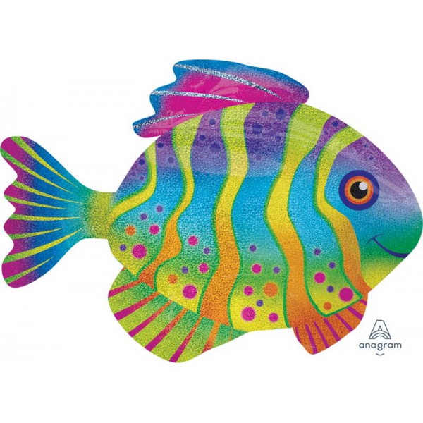 Decorator & Themed - Anagram 33 Inch Colorful Fish Supershape Balloon