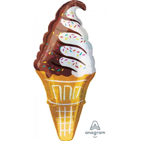Decorator & Themed - Anagram 41 Inch Prismatic Ice Cream Cone Supershape Balloon